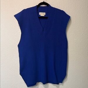 Anthropologie Blue V-Neck Sweater Vest
